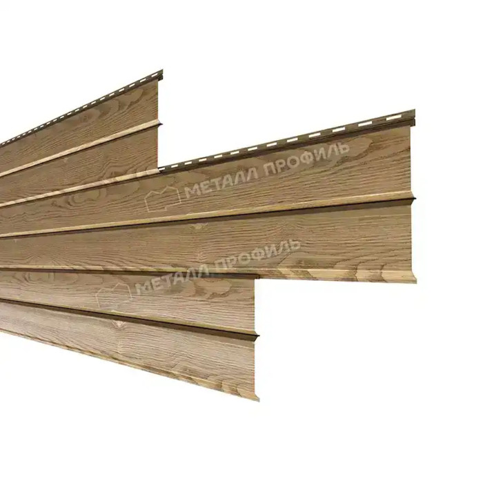 Металлический сайдинг Lбрус-XL Металл-Профиль ECOSTEEL Сосна 14х335 | текстурированный
